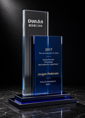 Twin Column Crystal Award - custom crystal awards with your logo